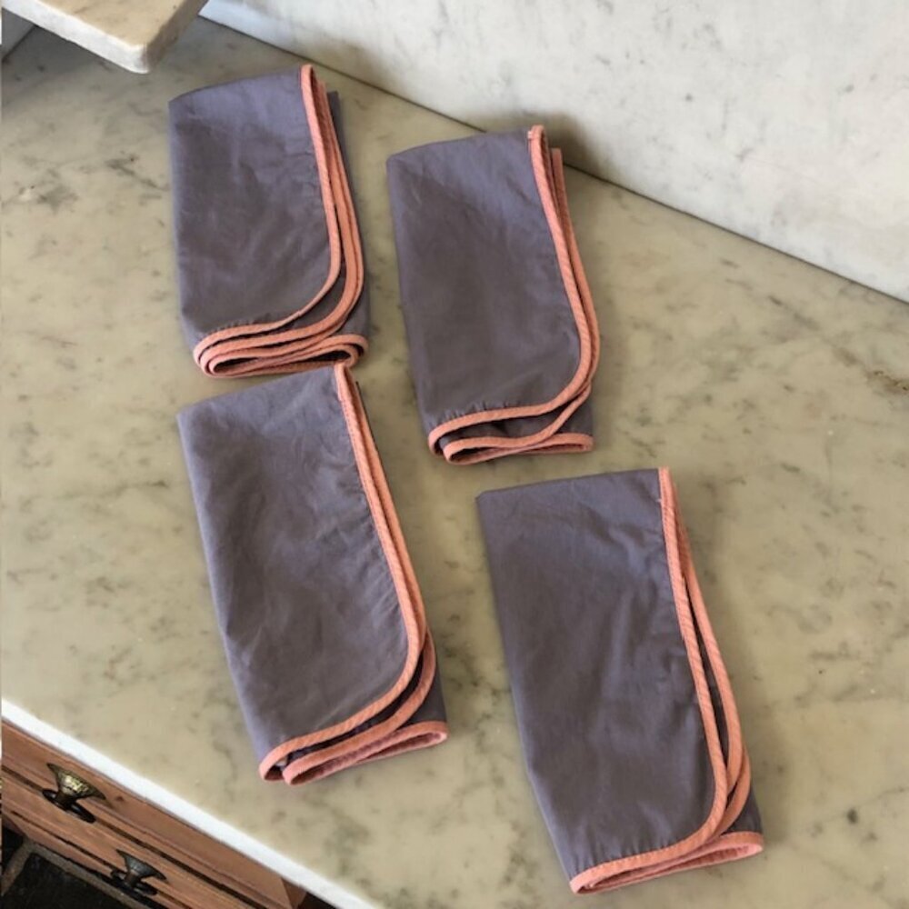 LIBERTY OF LONDON 14" Square Periwinkle Pink Napkins (4)